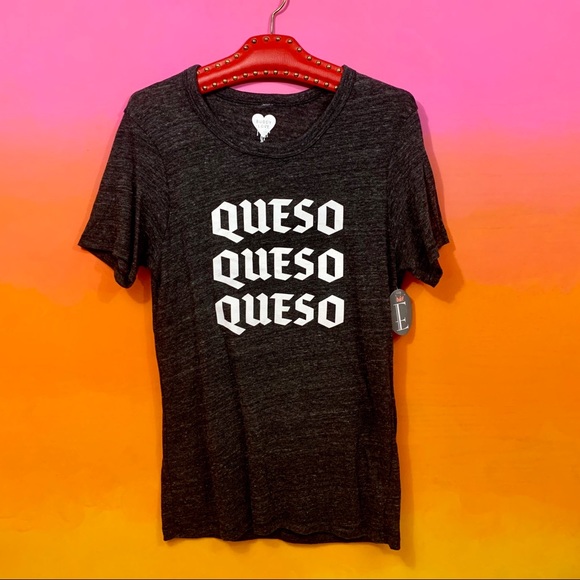 Buddy Love Tops - buddy love • charcoal gray queso cheese tee m